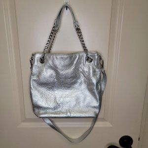 Michael Kors Silver Metallic Shoulder Bag